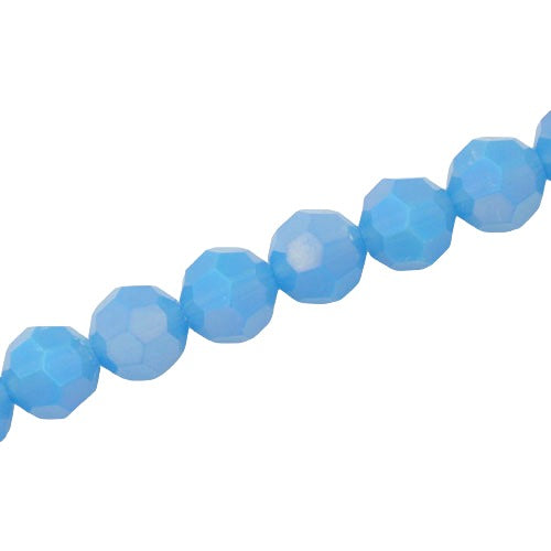 10 MM FACETED ROUND CRYSTAL BEADS APPROX 72/PCS - ALABASTER AQUA