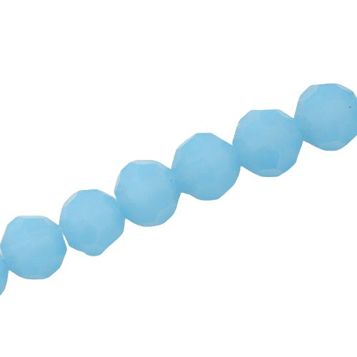 10 MM FACETED ROUND CRYSTAL BEADS APPROX 72/PCS - OPAQUE LIGHT AQUA