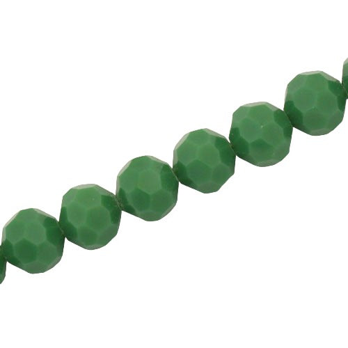 10 MM FACETED ROUND CRYSTAL BEADS APPROX 72/PCS - OPAQUE GREEN