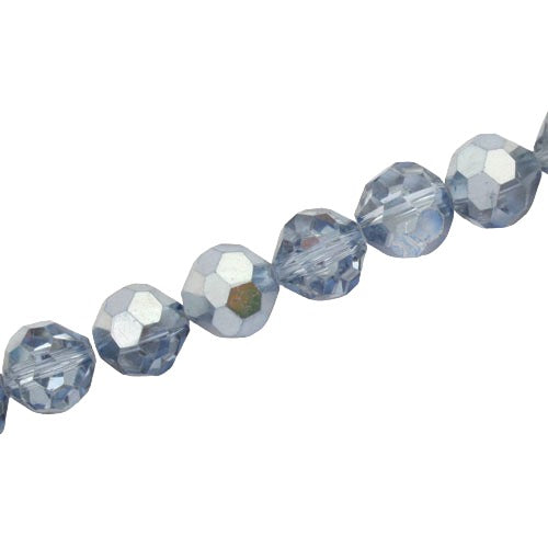10 MM FACETED ROUND CRYSTAL BEADS APPROX 72/PCS - CRYSTAL METALLIC BLUE