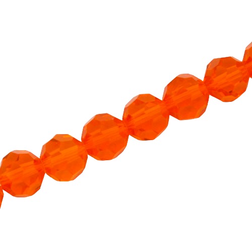 10 MM FACETED ROUND CRYSTAL BEADS APPROX 72/PCS - DARK ORANGE