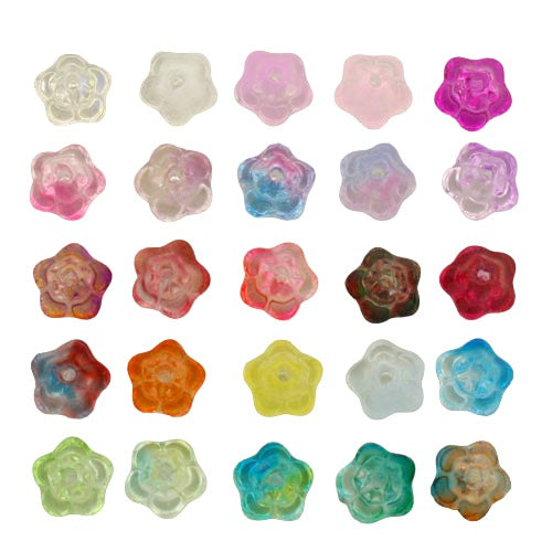 8 X 6 MM ACRYLIC BELL FLOWERS - 20 PCS