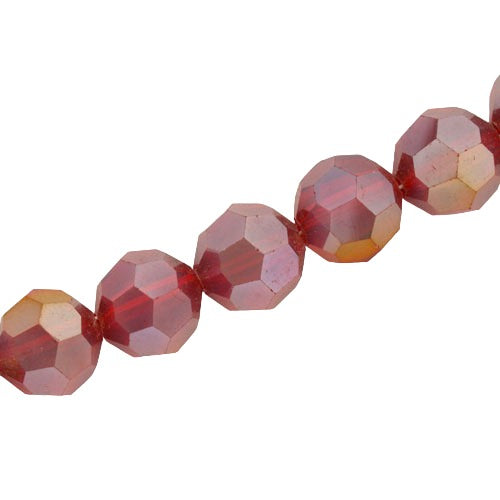 12 MM FACETED ROUND CRYSTAL BEADS APPROX 50/PCS - RED AB