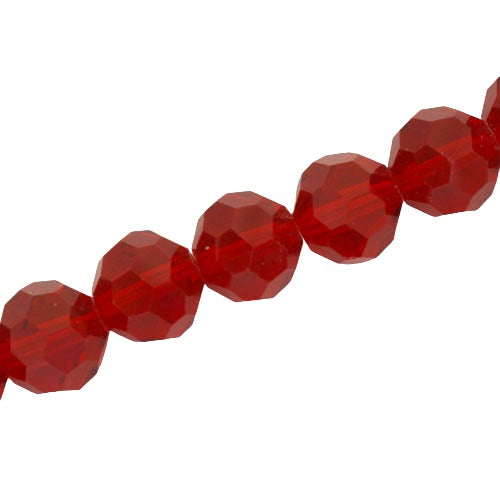 12 MM FACETED ROUND CRYSTAL BEADS APPROX 50/PCS - RED