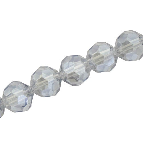 12 MM FACETED ROUND CRYSTAL BEADS APPROX 50/PCS - BLUE STEEL