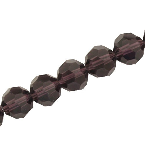 12 MM FACETED ROUND CRYSTAL BEADS APPROX 50/PCS - AMETHYST