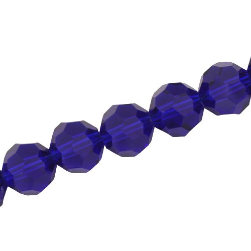 12 MM FACETED ROUND CRYSTAL BEADS APPROX 50/PCS - ROYAL BLUE