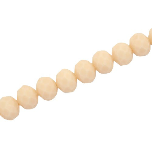 10 X 8 MM CRYSTAL RONDELLE  BEADS OPAQUE CREAM - APPROX 72 / PCS