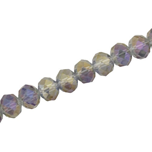 10 X 8 MM CRYSTAL RONDELLE  BEADS PURPLE / GREY - APPROX 72 / PCS