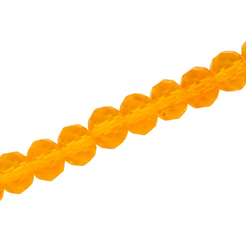 10 X 8 MM CRYSTAL RONDELLE  BEADS LIGHT ORANGE - APPROX 72 / PCS