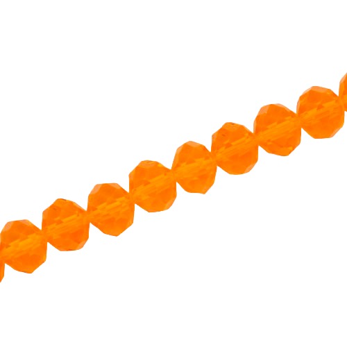 10 X 8 MM CRYSTAL RONDELLE  BEADS ORANGE - APPROX 72 / PCS