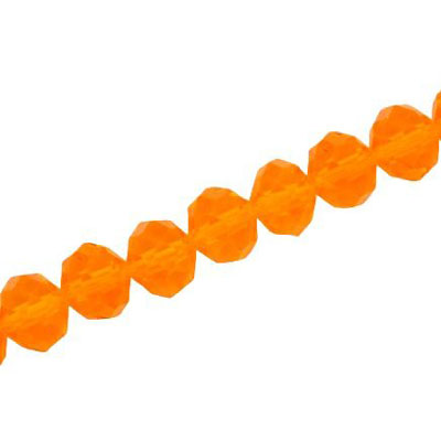 12 X 9 MM CRYSTAL RONDELLE BEADS ORANGE - APPROX 72 / PCS