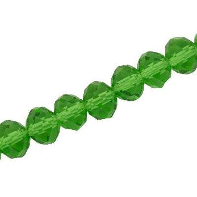12 X 9 MM CRYSTAL RONDELLE BEADS GREEN - APPROX 72 / PCS