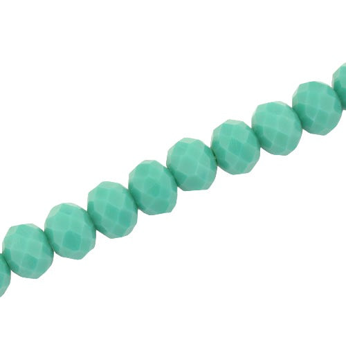 10 X 8 MM CRYSTAL RONDELLE  BEADS OPAQUE GREEN TURQ - APPROX 72 / PCS