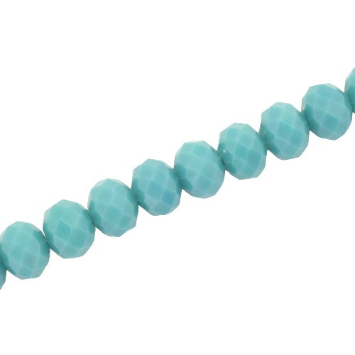 10 X 8 MM CRYSTAL RONDELLE  BEADS OPAQUE BLUE TURQ - APPROX 72 / PCS