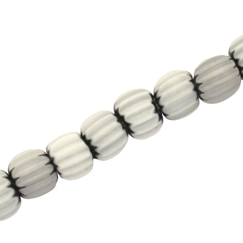 6 MM GLASS BEADS BLACK/WHITE - APPROX 65 PCS