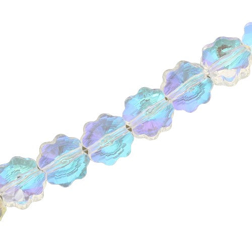 7.5 MM CRYSTAL FLOWERS AB - 100 PCS