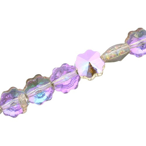 7.5 MM CRYSTAL FLOWERS LILAC - 100 PCS