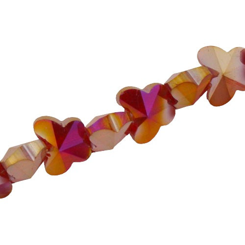 10 MM CRYSTAL BUTTERFLYS RED AB - 100 PCS