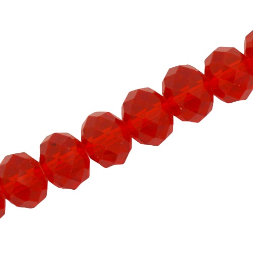 14 X 10 MM CRYSTAL RONDELLE BEADS RED - APPROX 60 / PCS