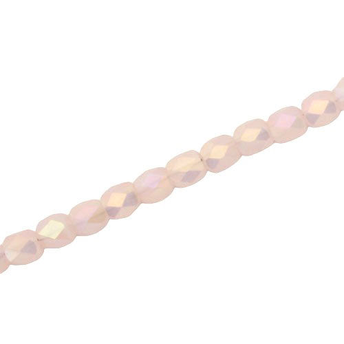 4 MM FACETED CRYSTAL BEADS LIGHT PINK - APPROX 100 PCS