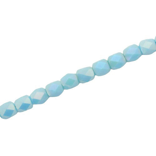 4 MM FACETED CRYSTAL BEADS AQUA - APPROX 100 PCS