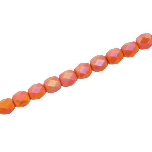 4 MM FACETED CRYSTAL BEADS ORANGE - APPROX 100 PCS