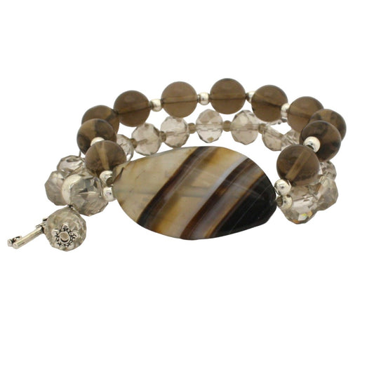 AGATE - SMOKY QUARTZ AND CRYSTAL BRACELET KIT