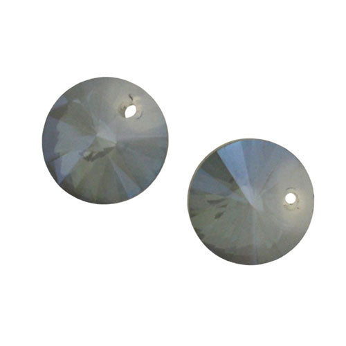 12 MM TOP DRILLED CRYSTAL DISC BEADS MIDNIGHT BLUE - 7 PCS