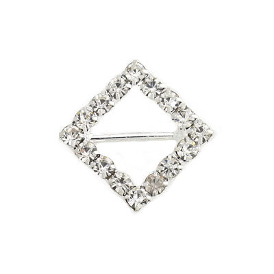 19 mm Diamond Silver / Clear Buckles - 3 pc