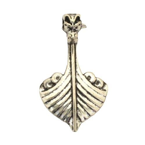 DRAGON HEAD VIKING SHIP CHARM 37 X 27 MM SILVER - 5 PCS