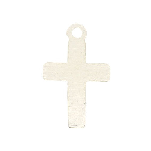 CROSS CHARM 27 X 7 MM SILVER - 15 PCS