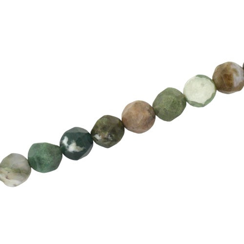 INDIAN AGATE 10 MM FACETED ROUND BEADS - APPROX 45 PCS