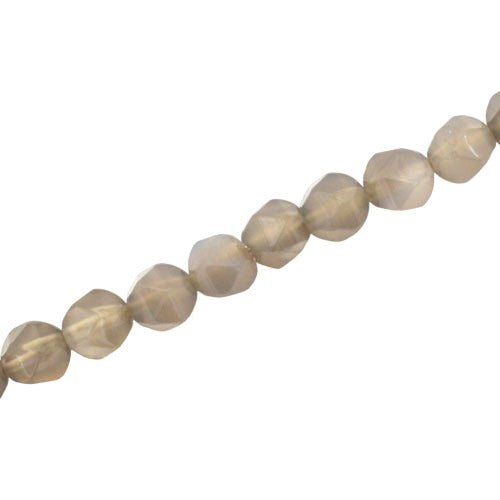 AGATE 8 MM FACETED BEADS GRAY - APPROX 50 PCS