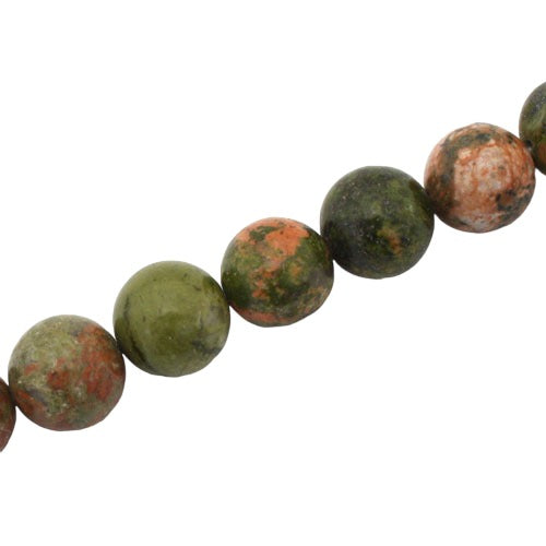 UNAKITE 12 MM ROUND BEADS - APPROX 32 PCS