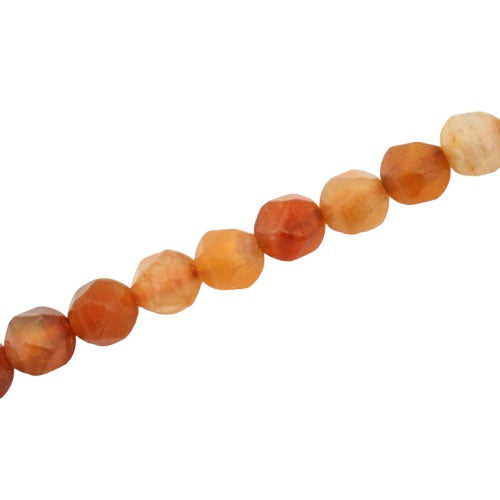 FIRE AGATE 8 MM FACETED BEADS - APPROX 48 PCS