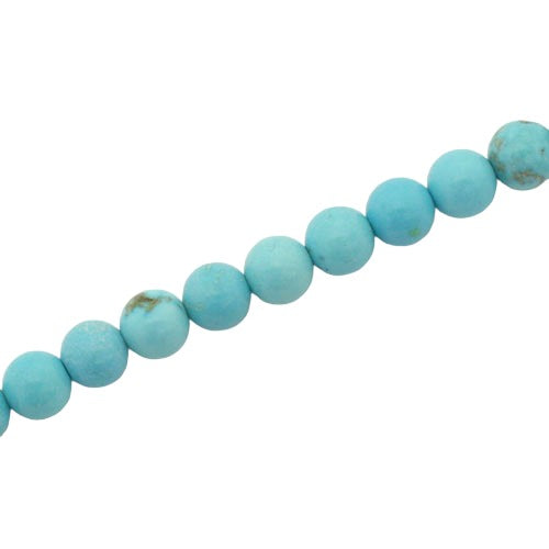 BLUE HOWLITE 6 MM ROUND BEADS - APPROX 62 PCS
