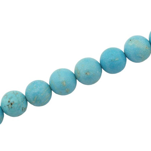 BLUE HOWLITE 10 MM ROUND BEADS - APPROX 40 PCS