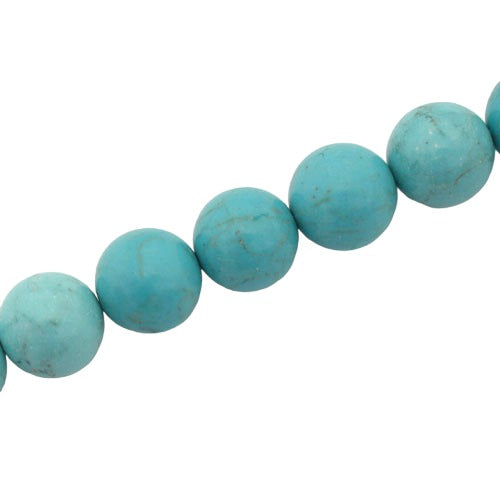 BLUE HOWLITE 12 MM ROUND BEADS - APPROX 33 PCS