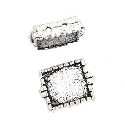 12x10mm silver two hole spacer  8pcs