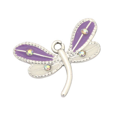 BUTTERFLY CHARM 18 MM SILVER - 4 PCS