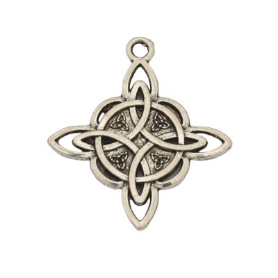 WITCHES KNOT CHARM 28 MM SILVER - 10 PCS