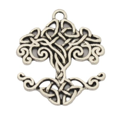 CELTIC TREE OF LIFE CHARM PENDANT 32 MM SILVER - 5 PCS