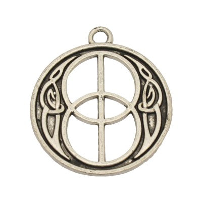 VESICA PISCES CHARM PENDANT 30 MM SILVER - 5 PCS