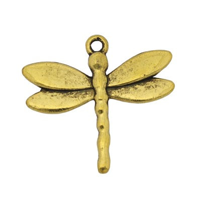 DRAGONFLY CHARM 28 MM GOLD - 8 PCS