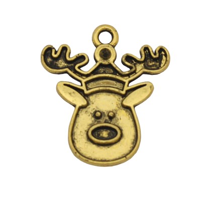 REINDEER CHARM 21 MM GOLD - 10 PCS