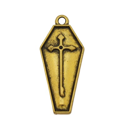 COFFIN CHARM 26 X 11 MM GOLD - 10 PCS