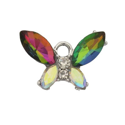 BUTTERFLY CHARM 18 MM SILVER - 2 PCS