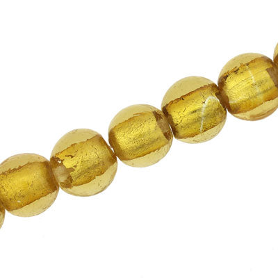 12 mm Round Gold Foil Beads - 30 pcs