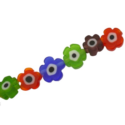 7 MM FLOWER BEADS MIX COLOURS - 65 PCS